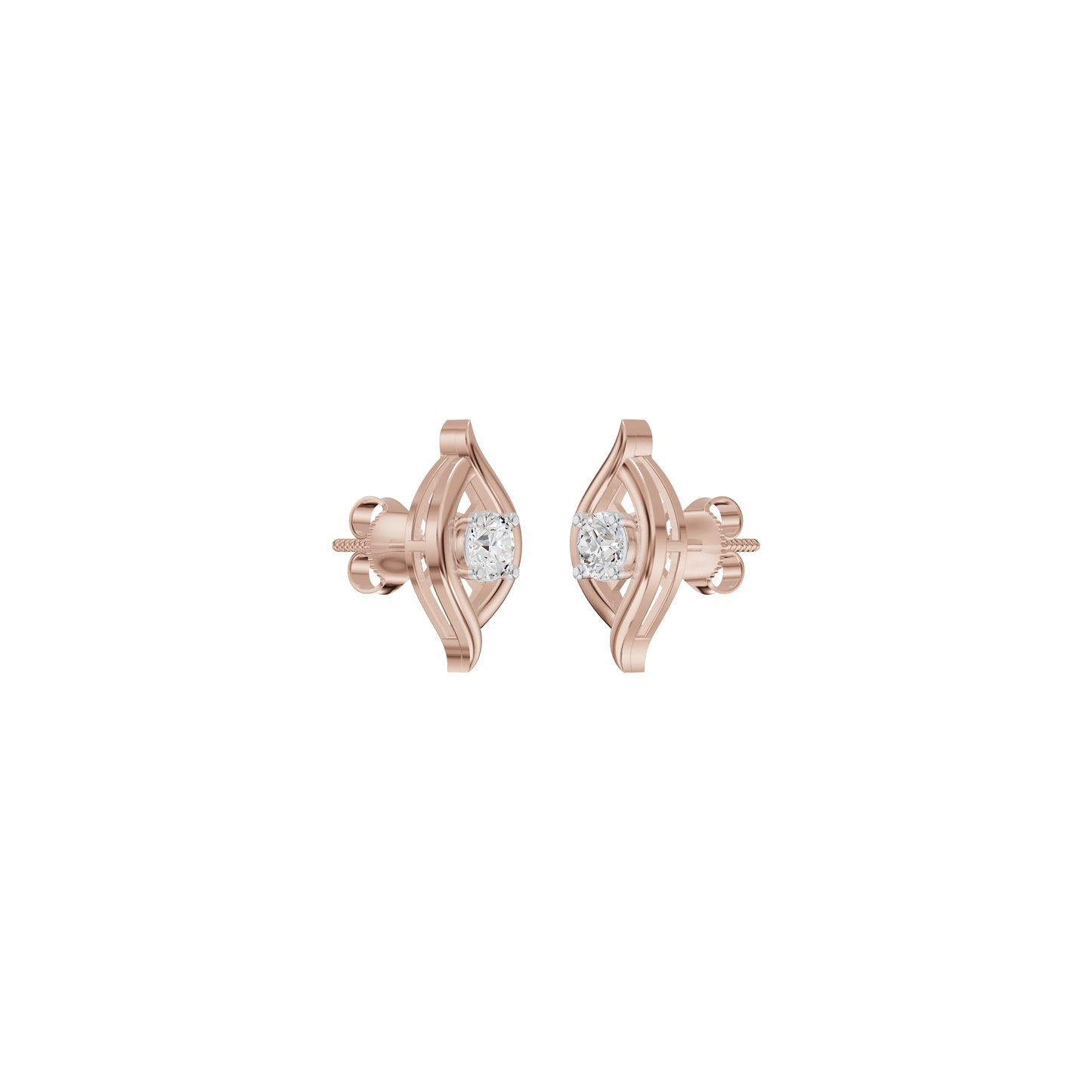 Apple of The Eye Diamond Stud Earrings 18 KT / Rose Gold