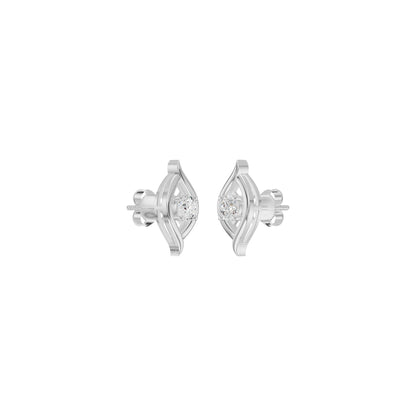 Apple of The Eye Diamond Stud Earrings 18 KT / White Gold