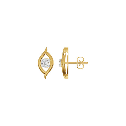 Apple of The Eye Diamond Stud Earrings 18 KT / Yellow Gold