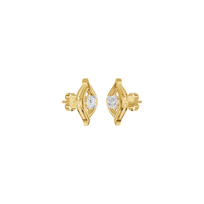Apple of The Eye Diamond Stud Earrings 18 KT / Yellow Gold