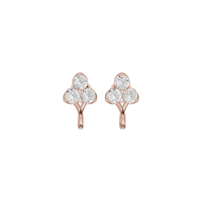 Mini Blossom Round Diamond Stud Earrings 18 KT / Rose Gold