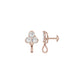 Mini Blossom Round Diamond Stud Earrings 18 KT / Rose Gold