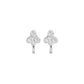 Mini Blossom Round Diamond Stud Earrings 18 KT / White Gold