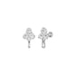 Mini Blossom Round Diamond Stud Earrings 18 KT / White Gold