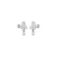 Mini Blossom Round Diamond Stud Earrings 18 KT / White Gold