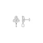 Mini Blossom Round Diamond Stud Earrings 18 KT / White Gold