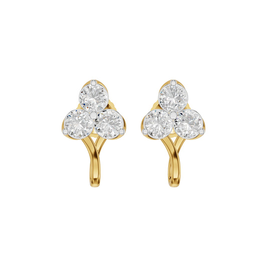 Mini Blossom Round Diamond Stud Earrings