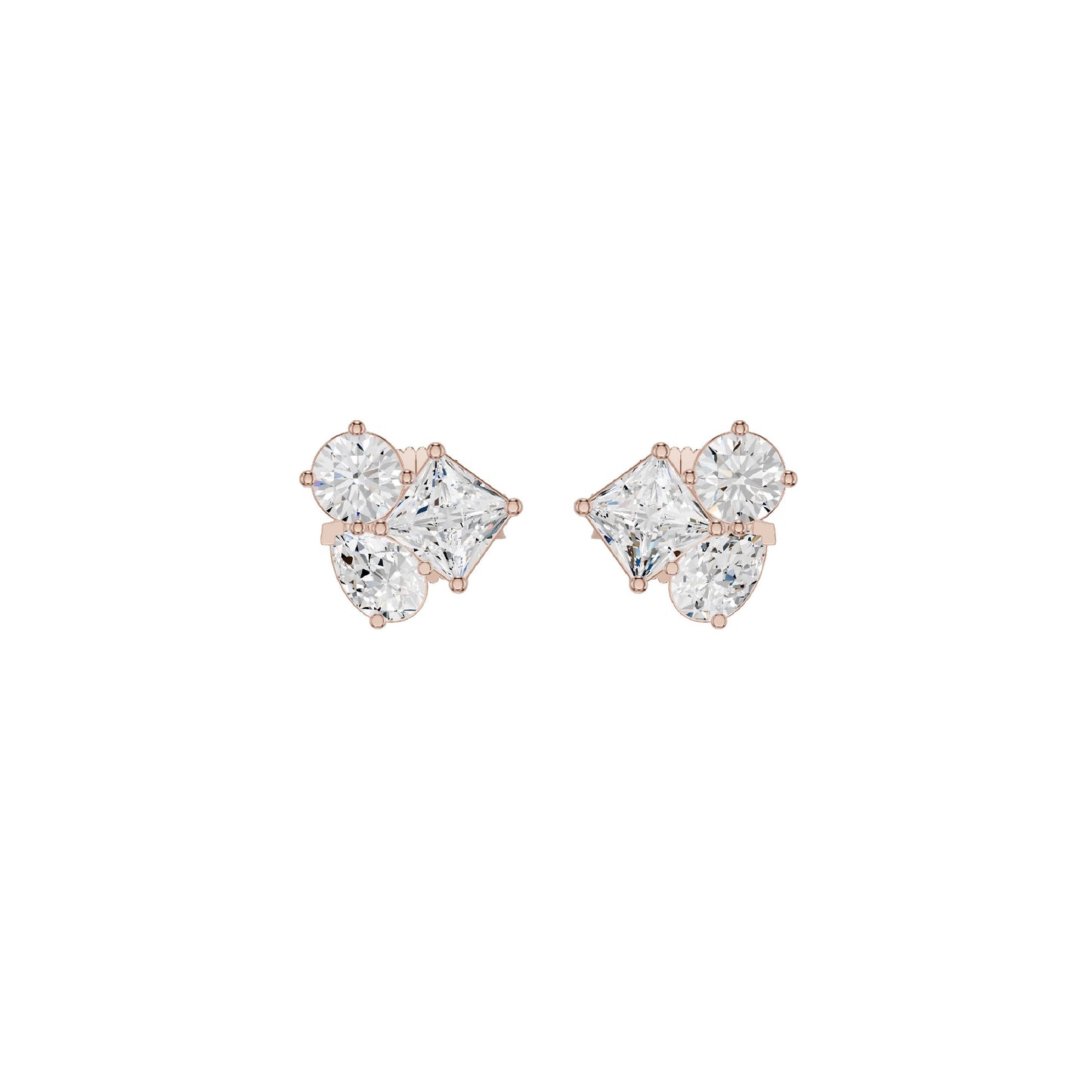 The Trio of Three Diamond Stud Earrings