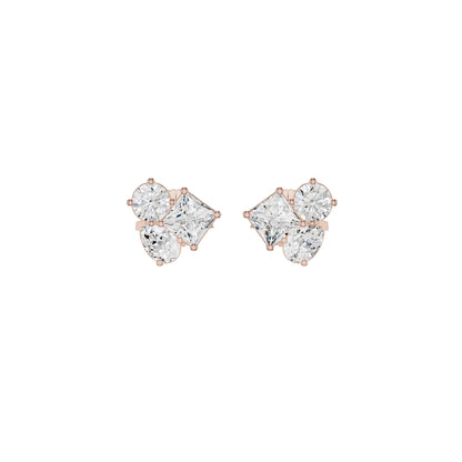 The Trio of Three Diamond Stud Earrings