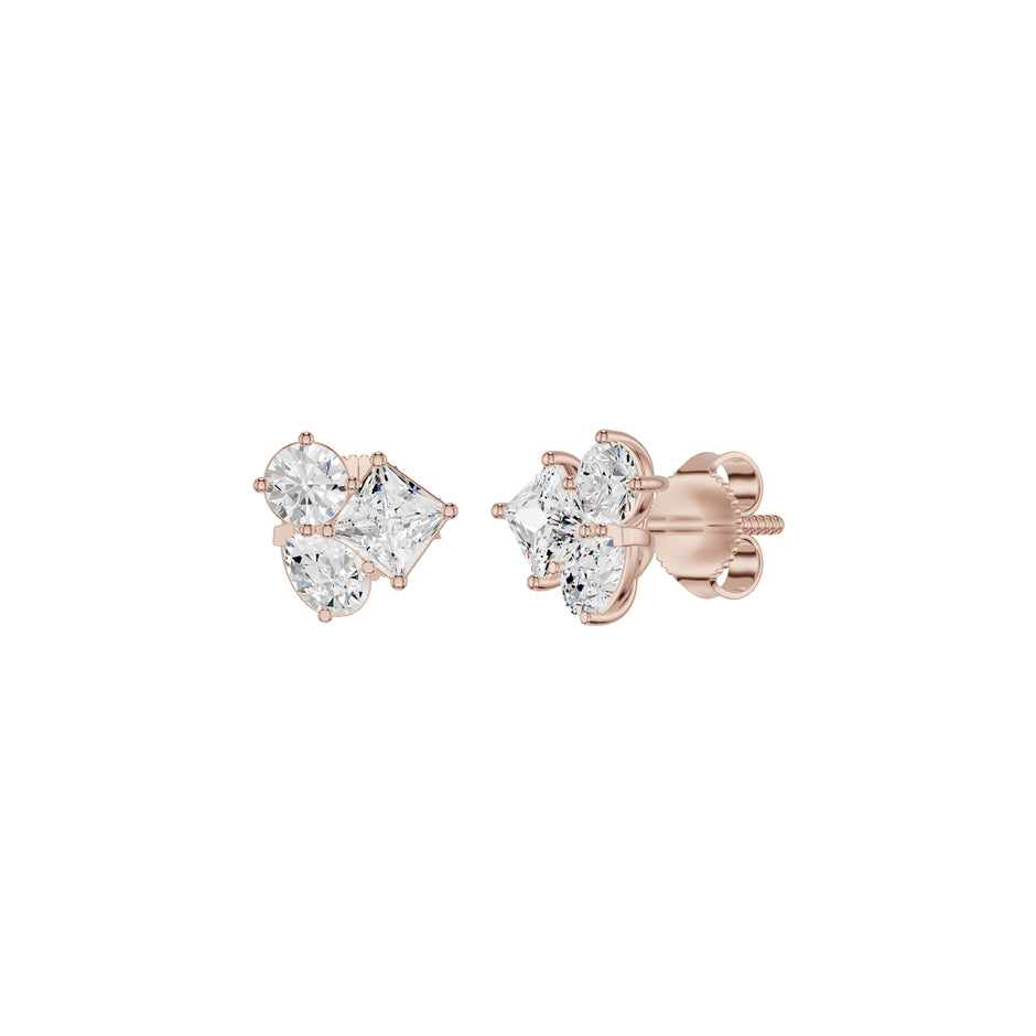 The Trio of Three Diamond Stud Earrings