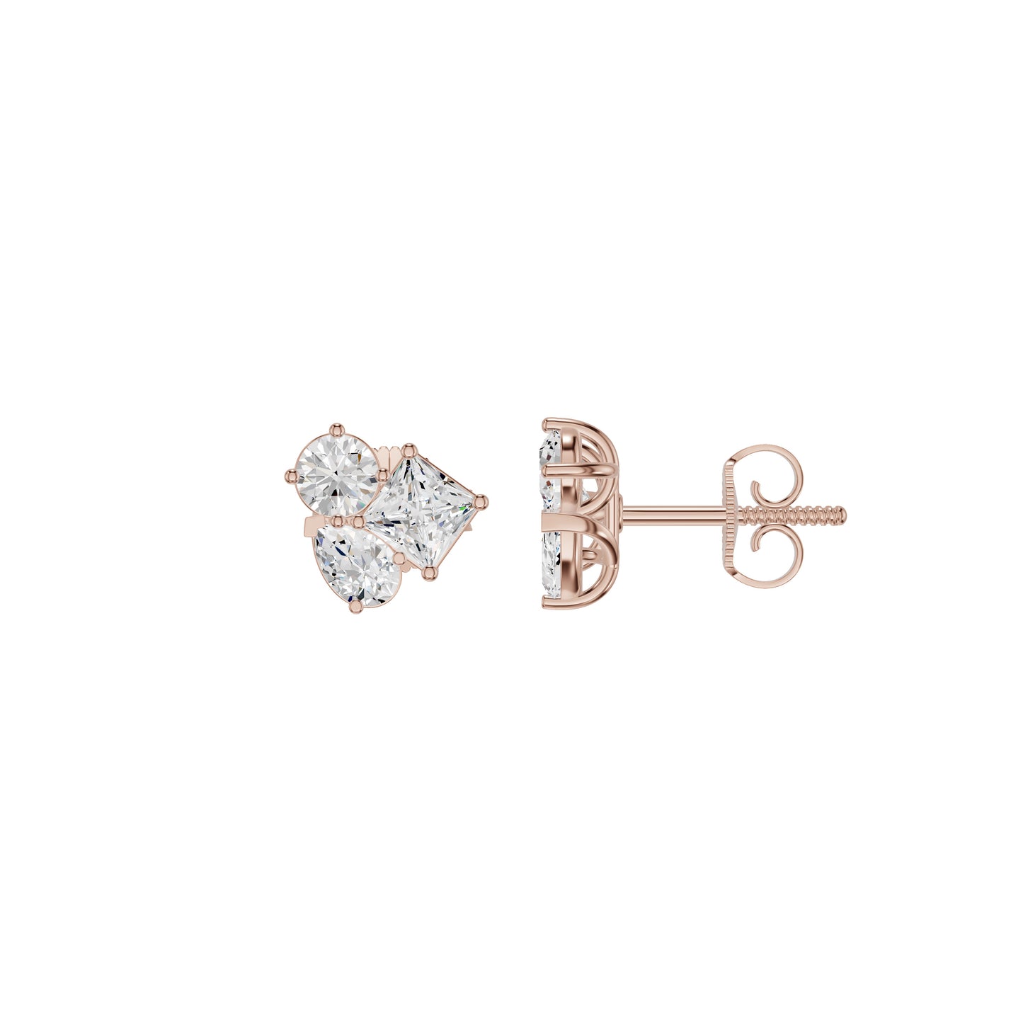 The Trio of Three Diamond Stud Earrings