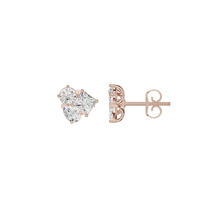 The Trio of Three Diamond Stud Earrings