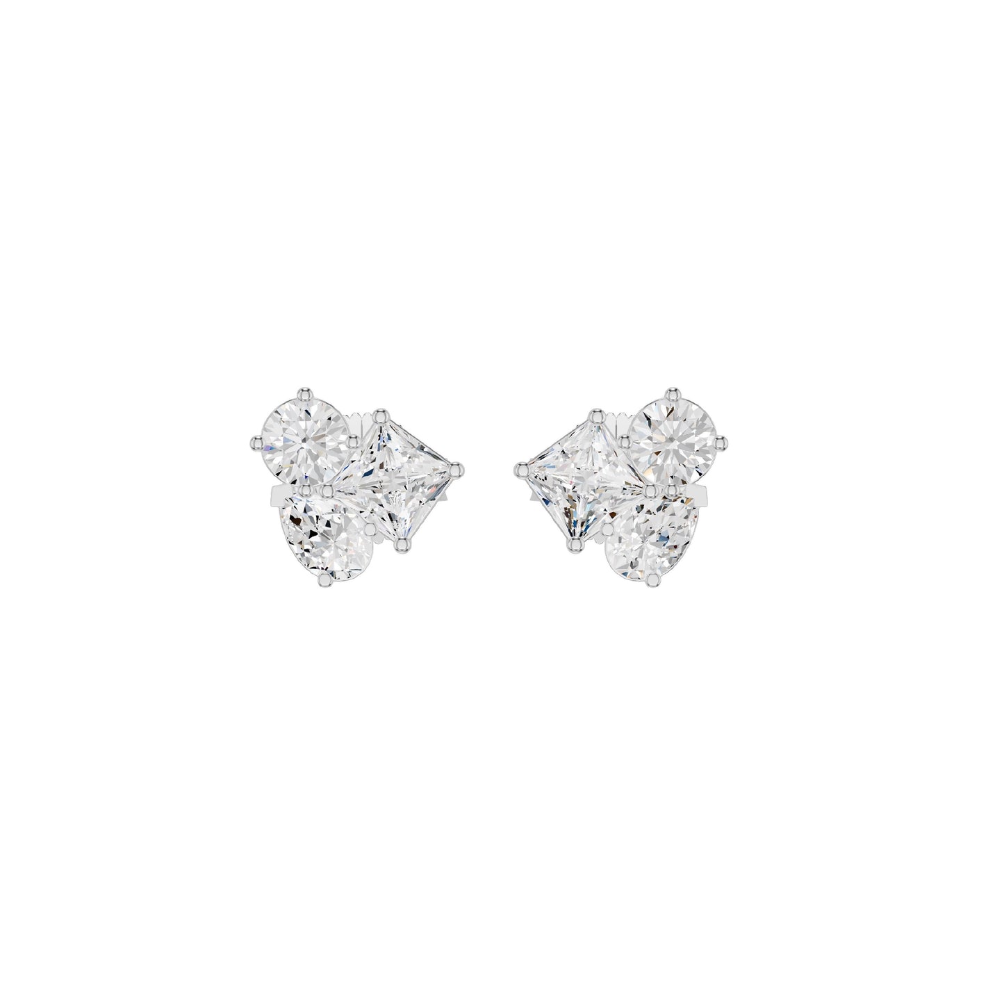 The Trio of Three Diamond Stud Earrings