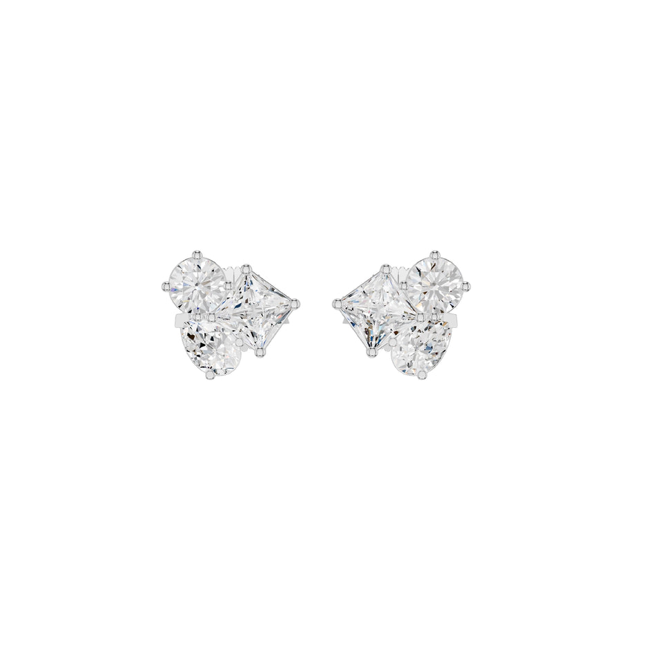 The Trio of Three Diamond Stud Earrings