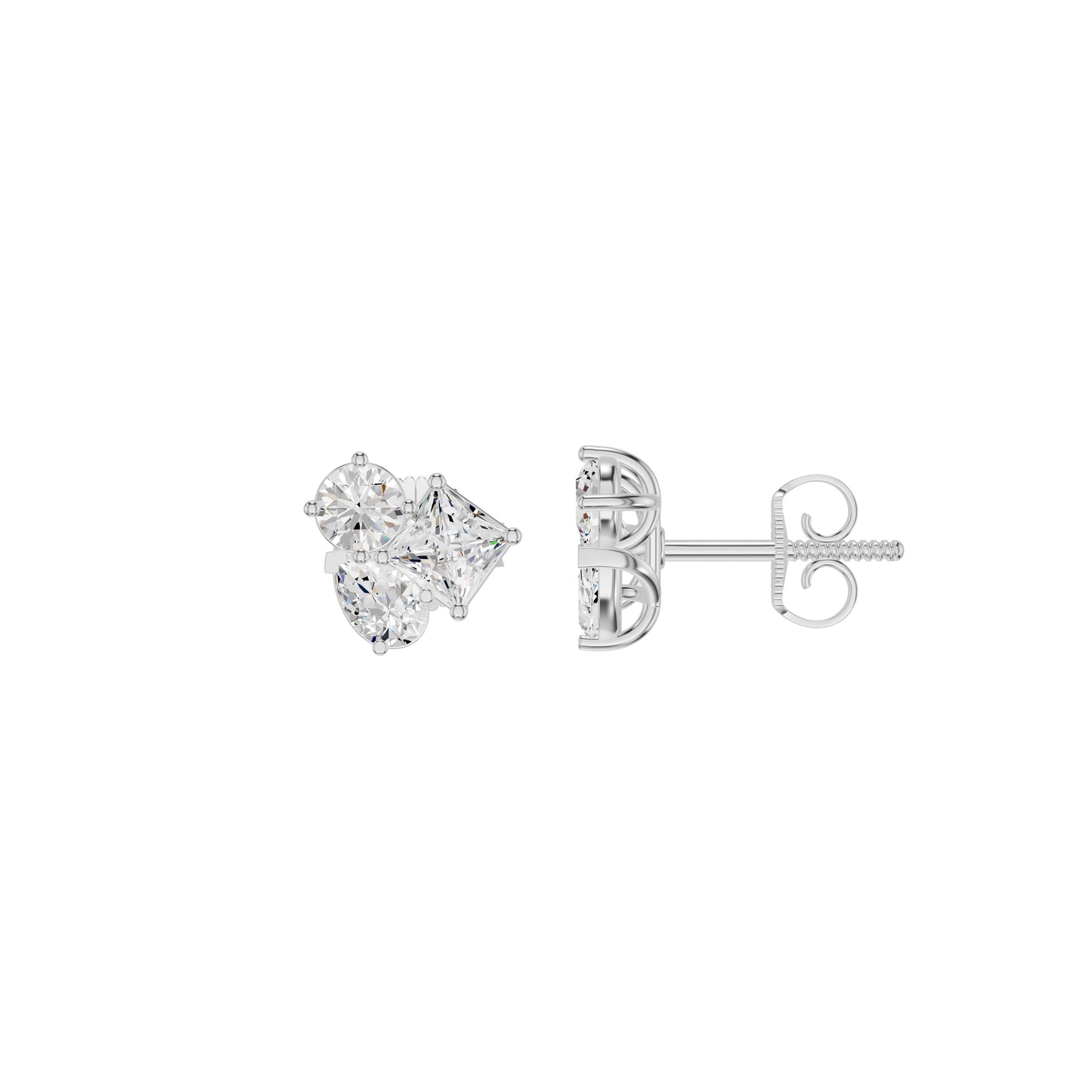 The Trio of Three Diamond Stud Earrings