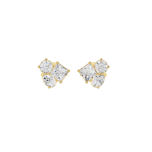 The Trio of Three Diamond Stud Earrings