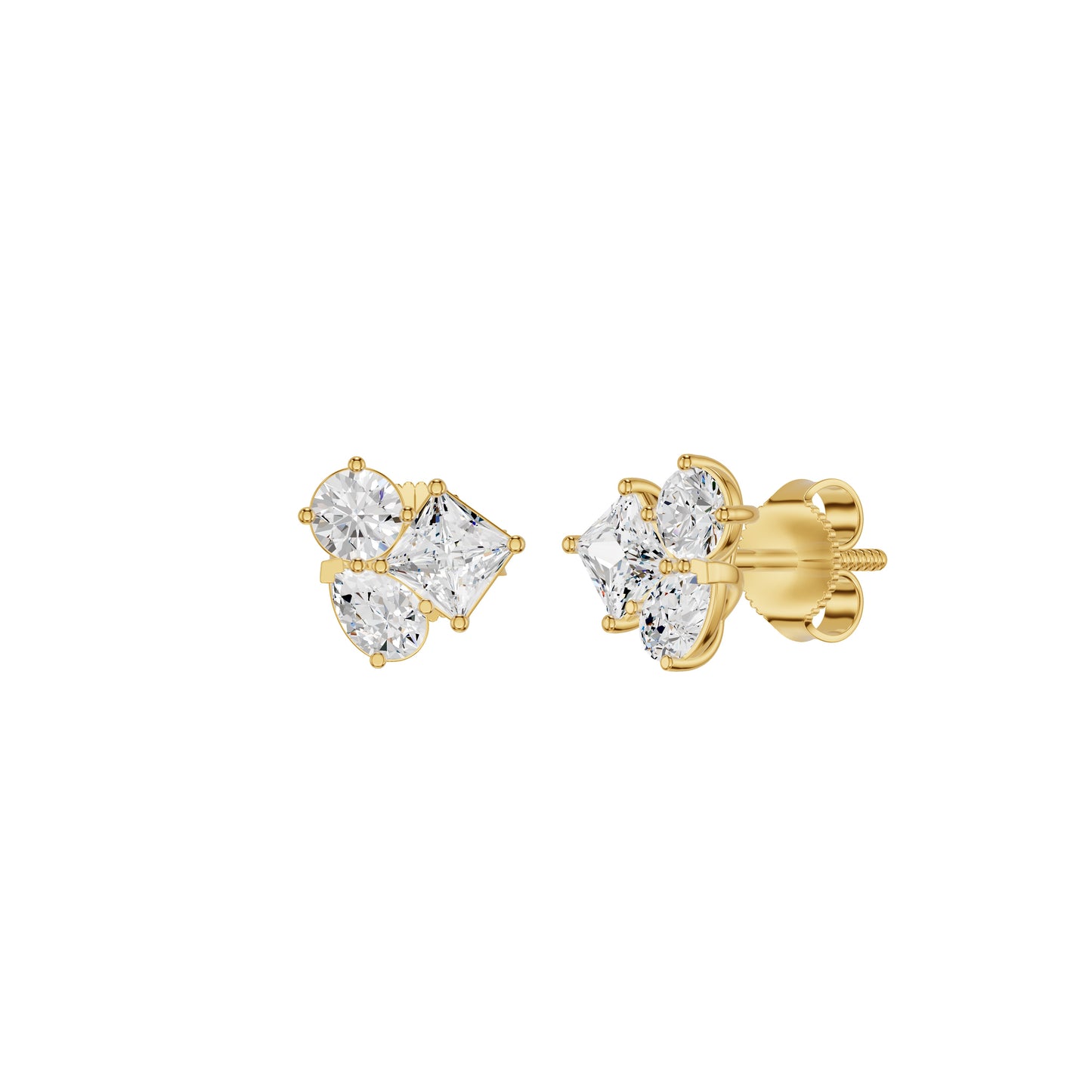 The Trio of Three Diamond Stud Earrings