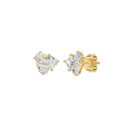 The Trio of Three Diamond Stud Earrings