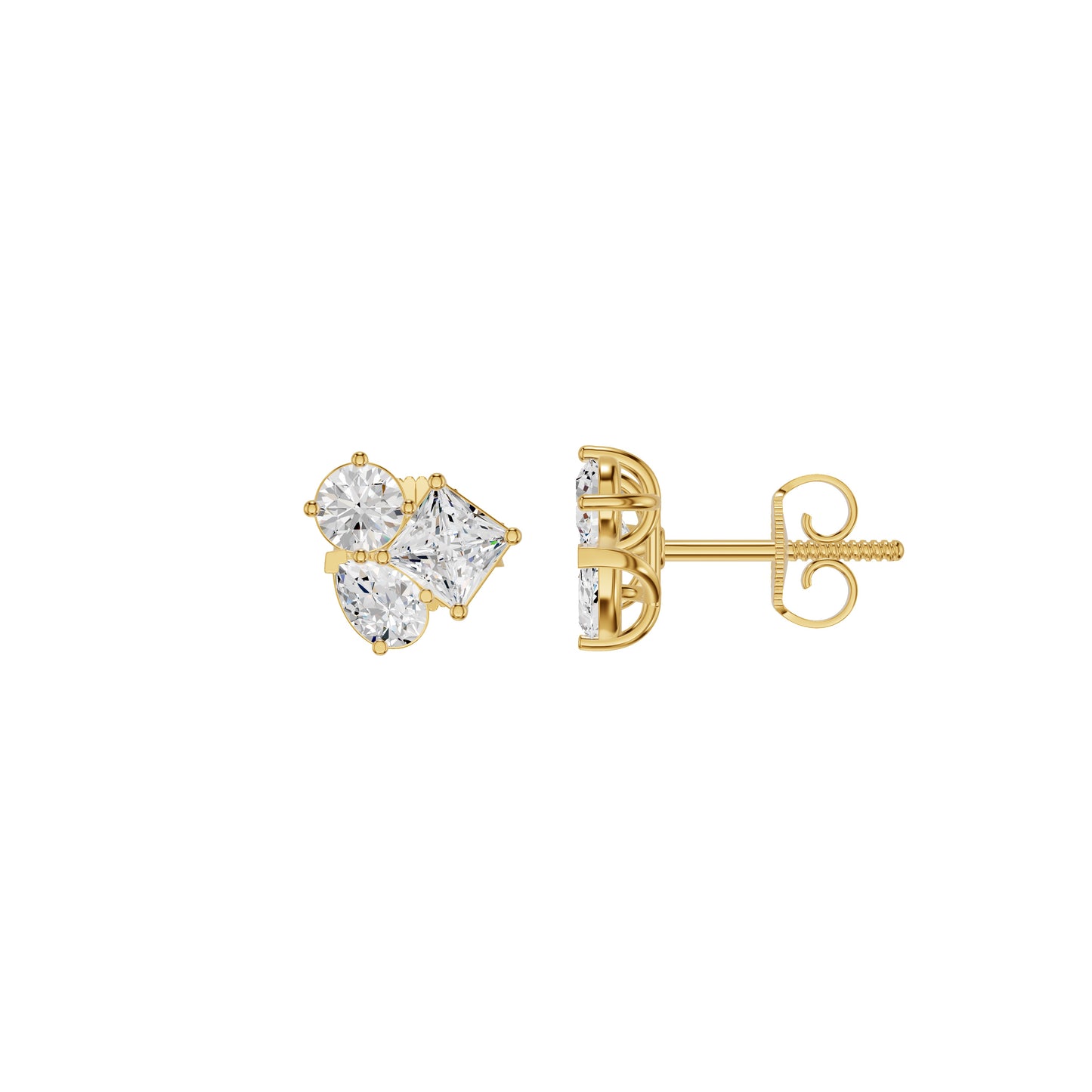 The Trio of Three Diamond Stud Earrings