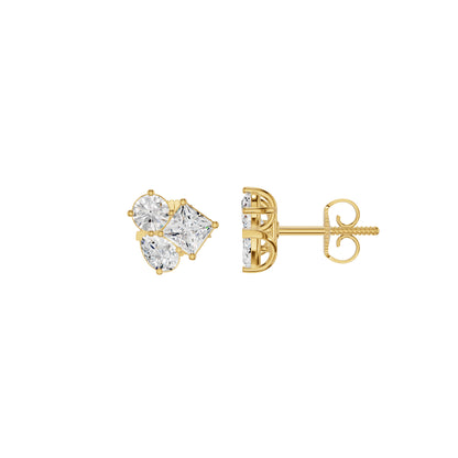 The Trio of Three Diamond Stud Earrings