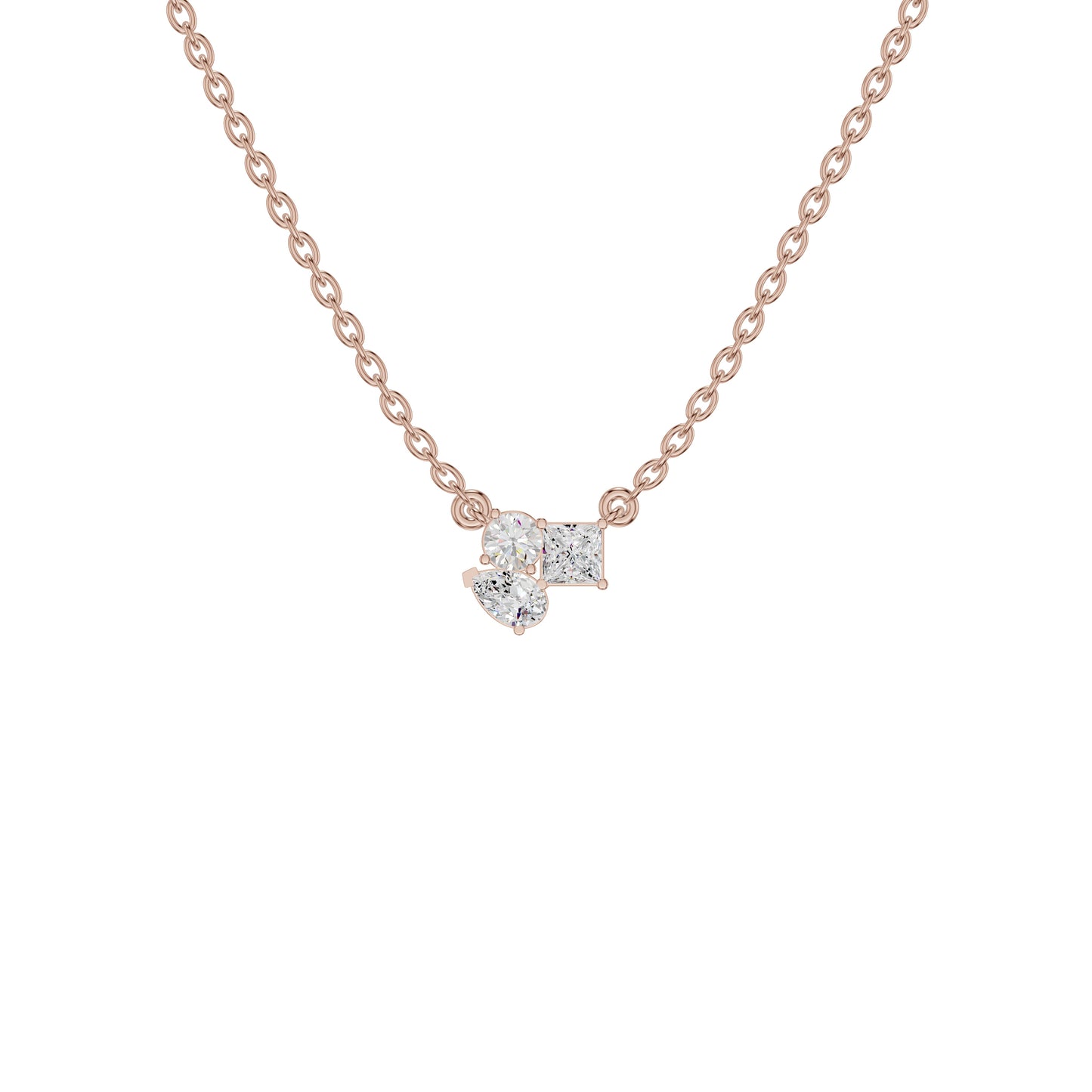 The Trio of Three Diamond Chain Necklace