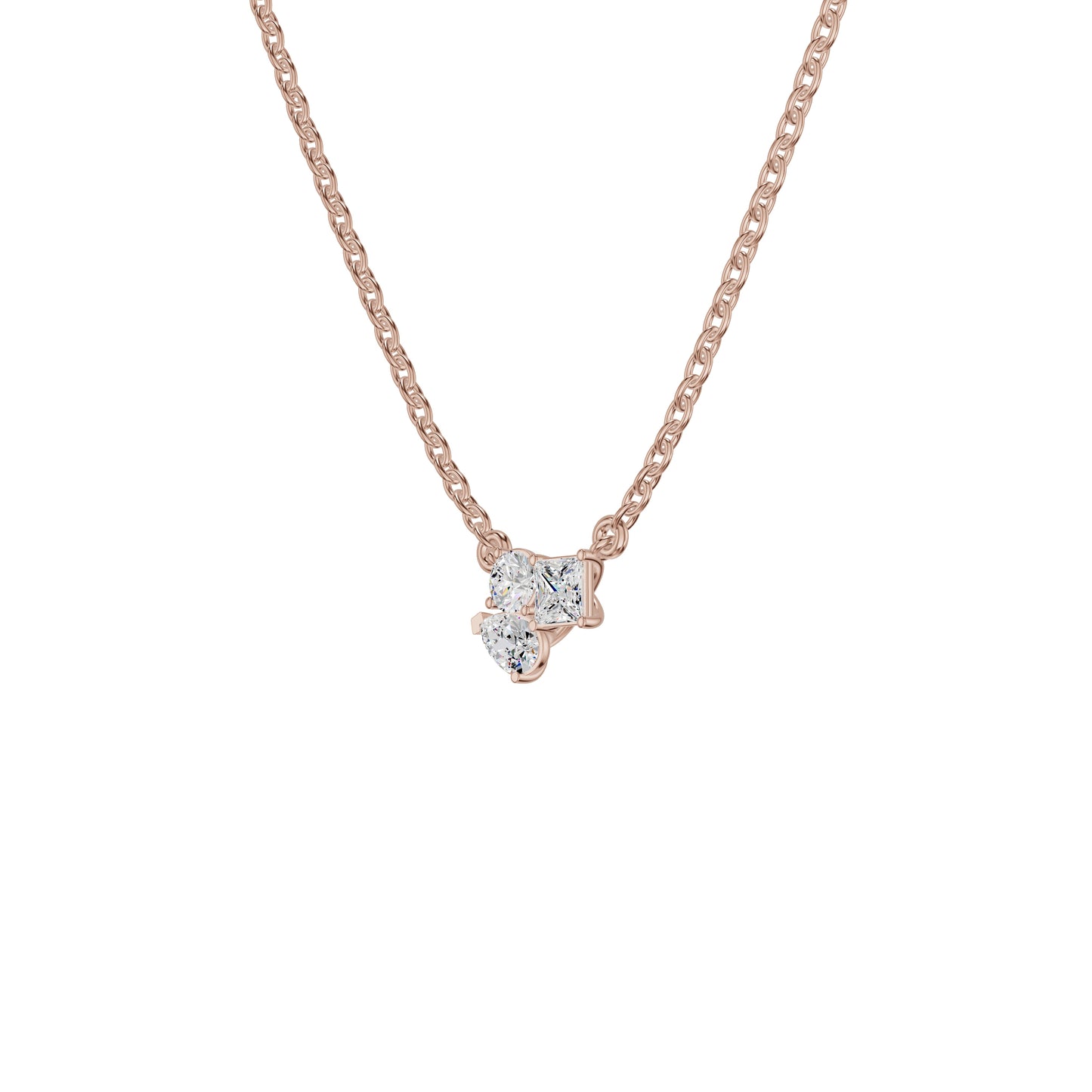 The Trio of Three Diamond Chain Necklace
