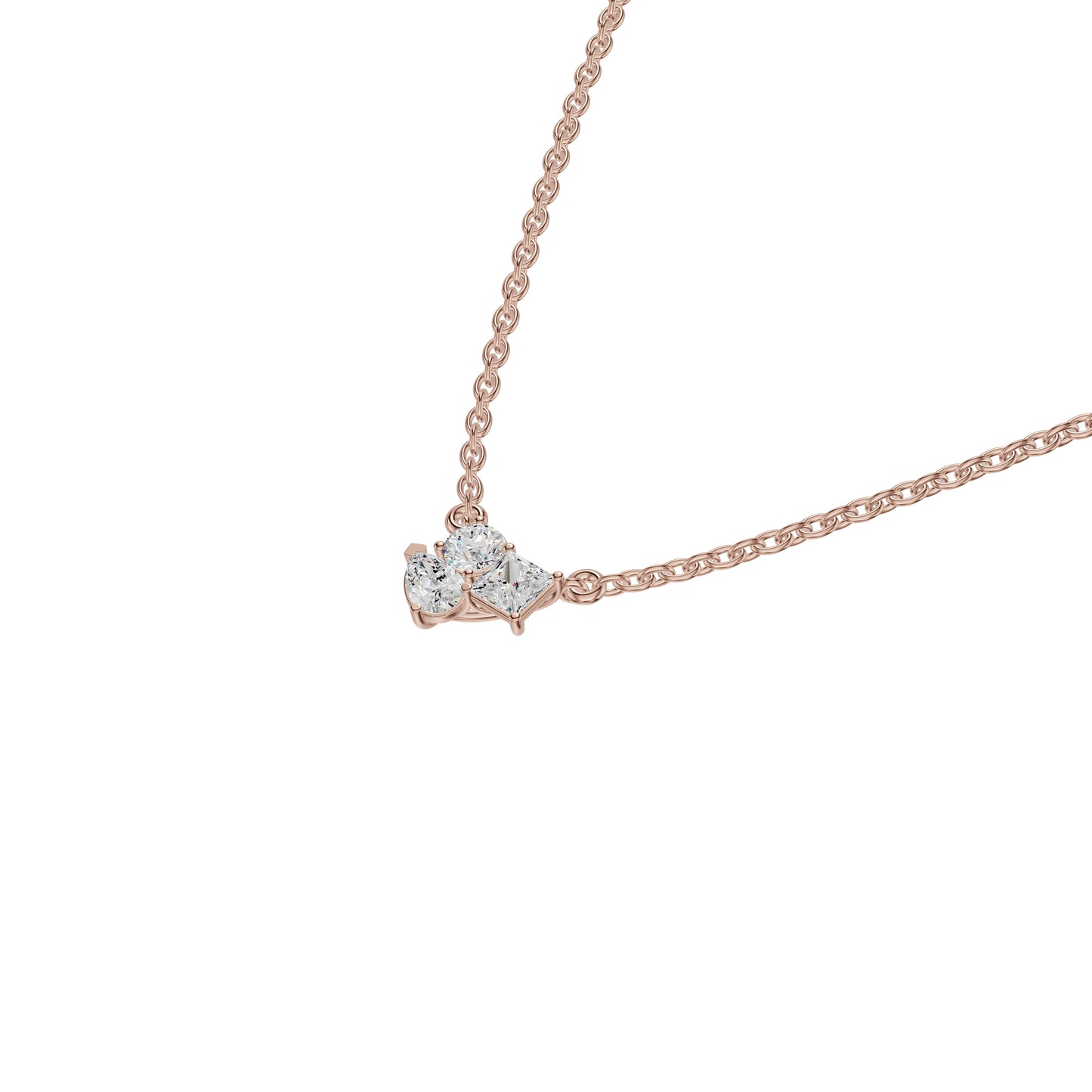 The Trio of Three Diamond Chain Necklace