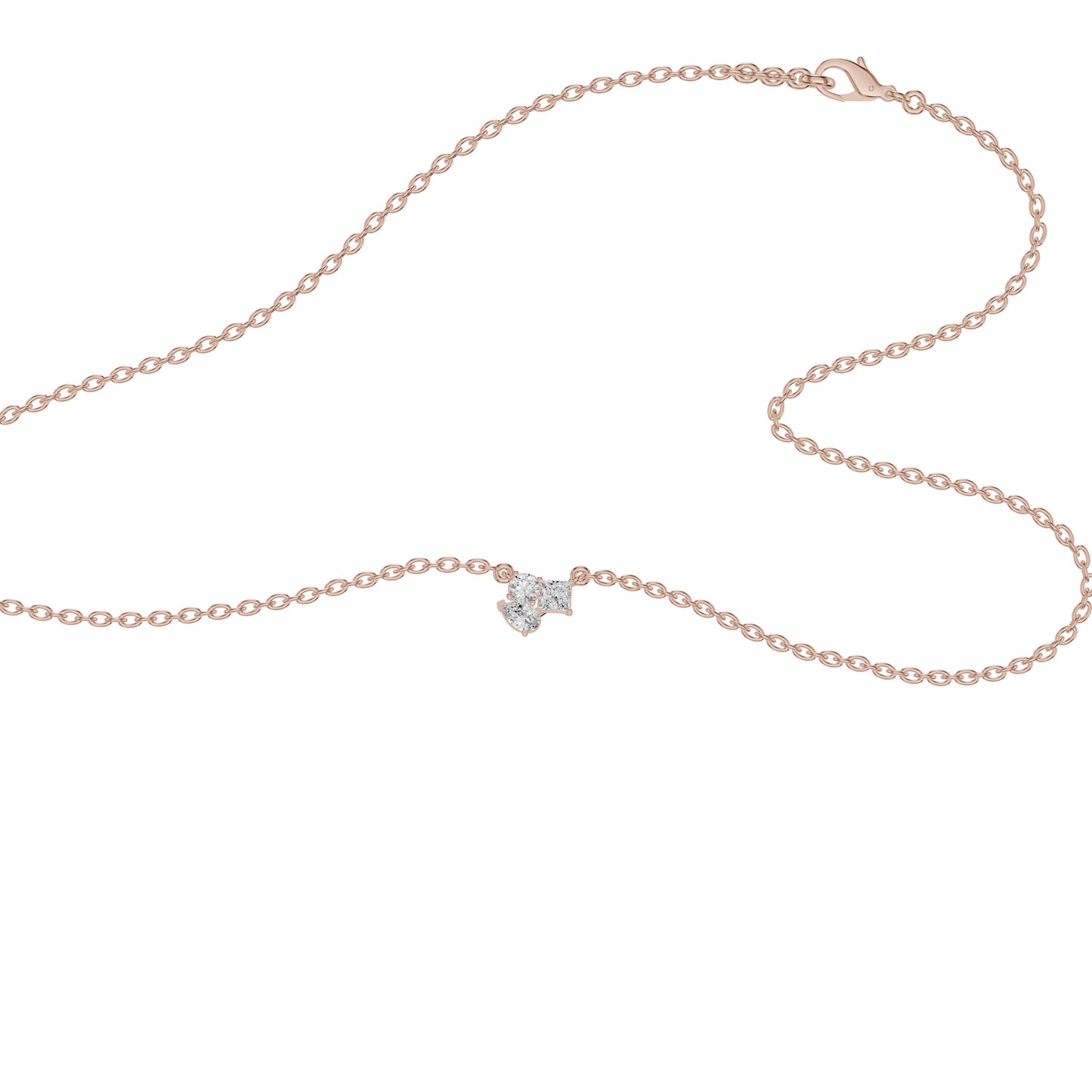 The Trio of Three Diamond Chain Necklace