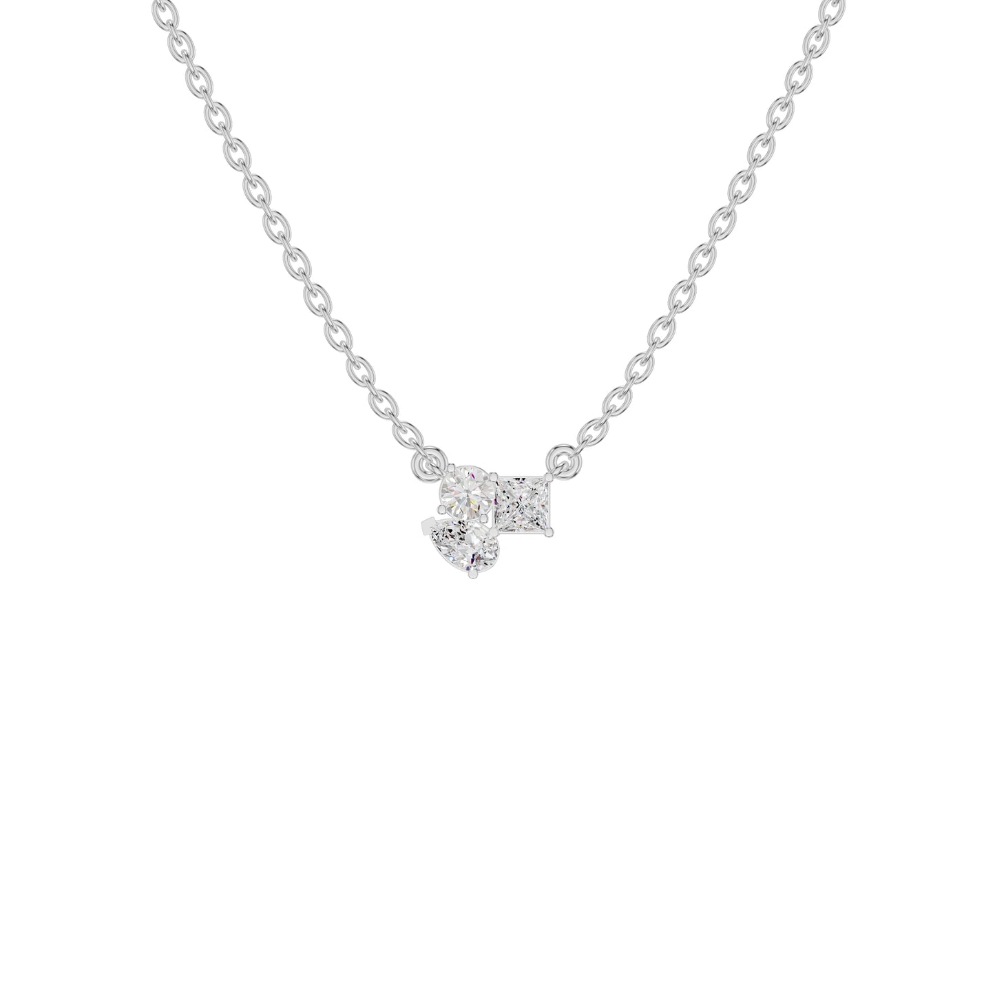 The Trio of Three Diamond Chain Necklace