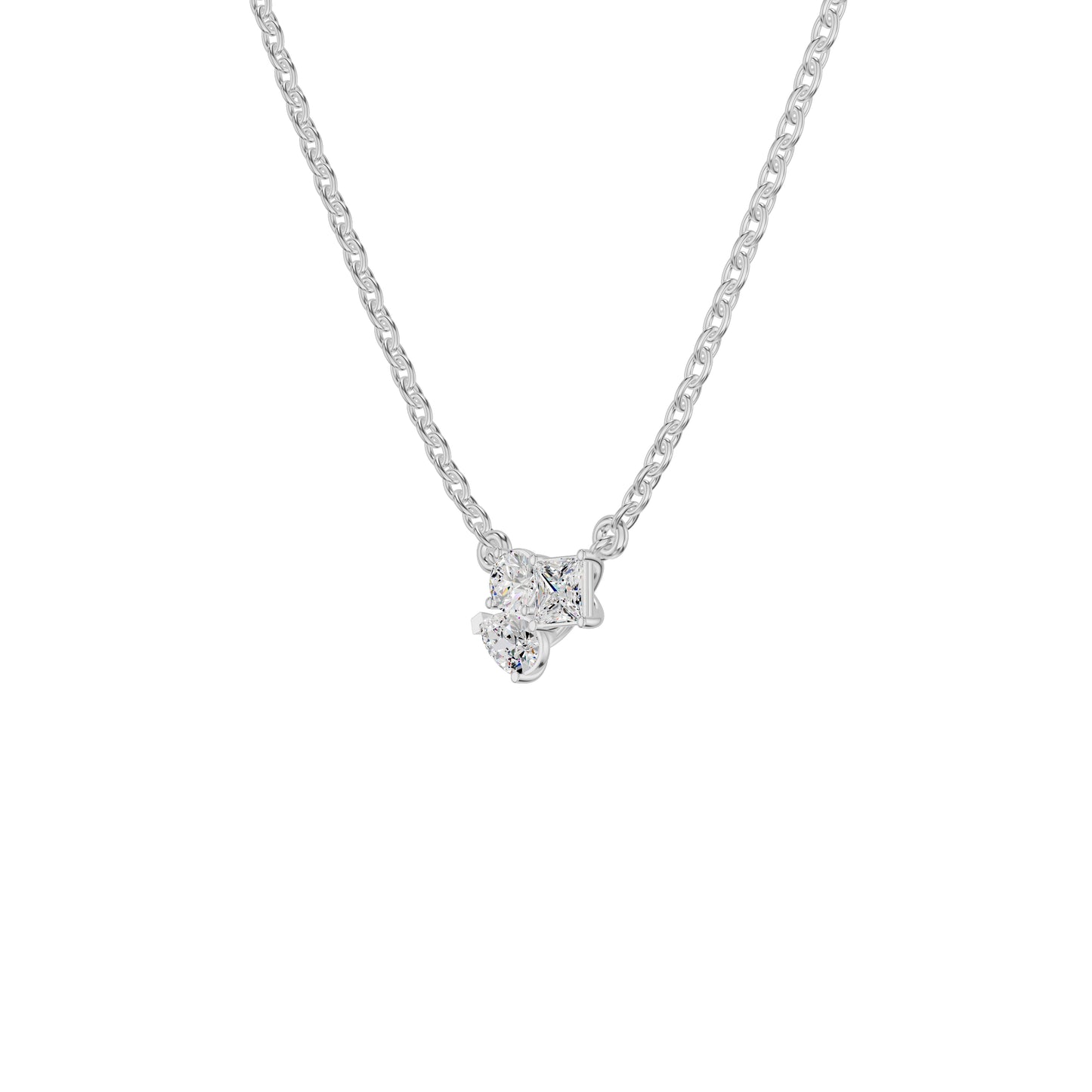 The Trio of Three Diamond Chain Necklace