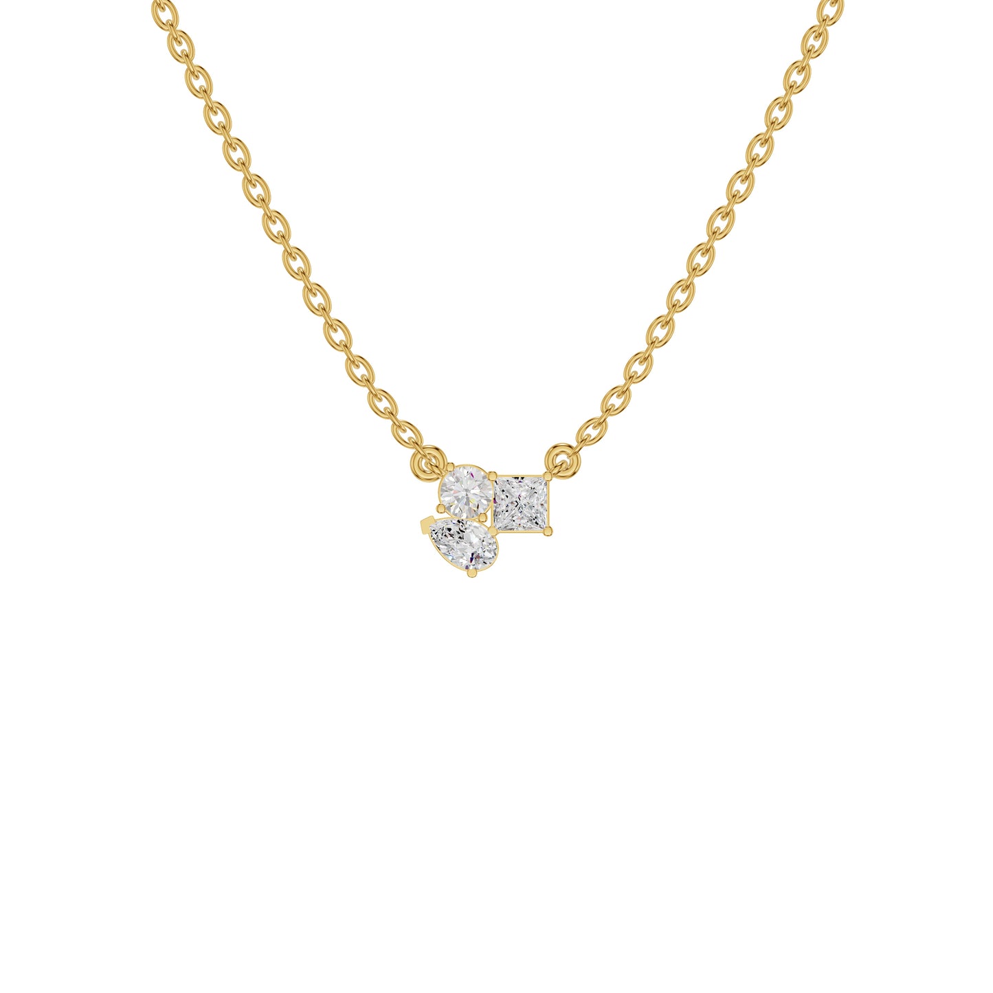 The Trio of Three Diamond Chain Necklace