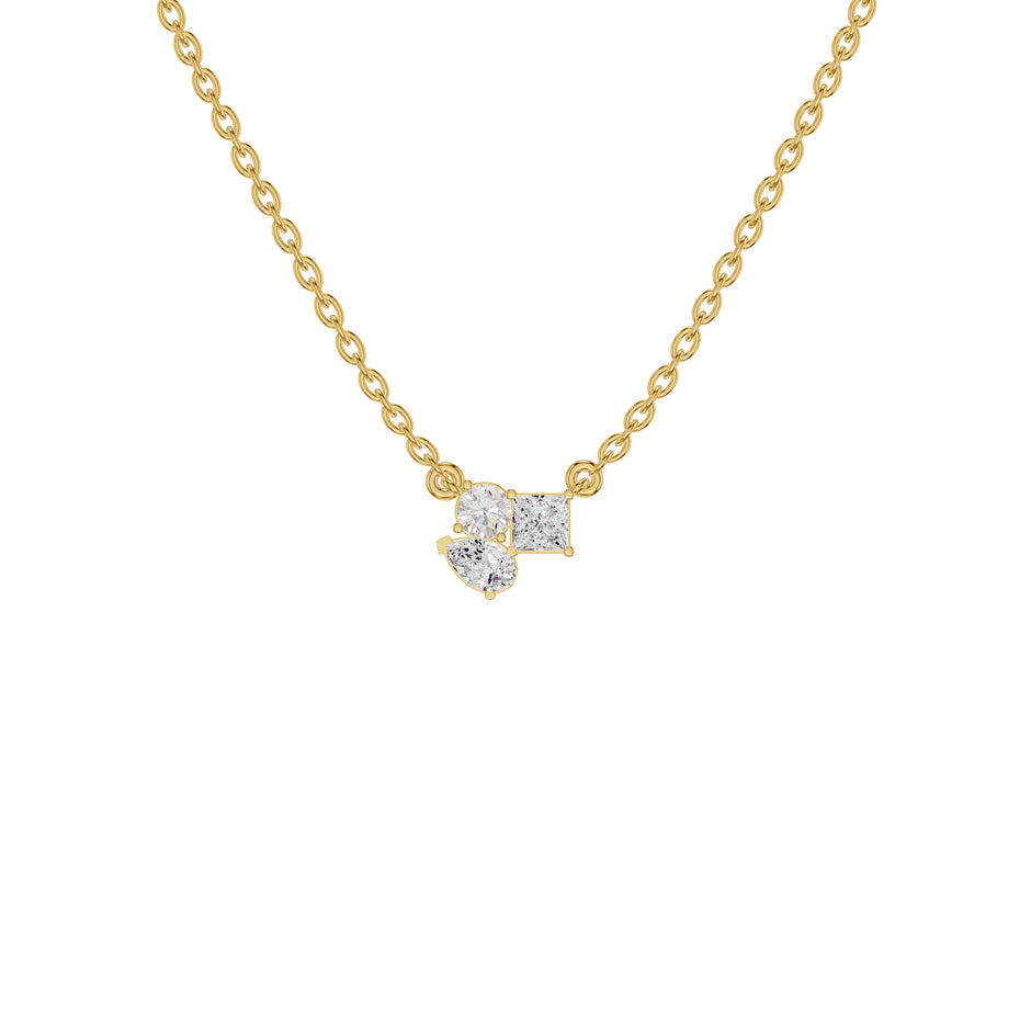The Trio of Three Diamond Chain Necklace