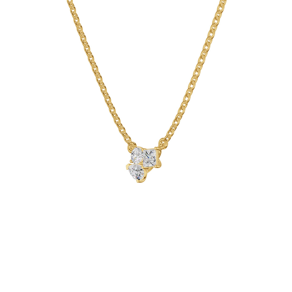 The Trio of Three Diamond Chain Necklace