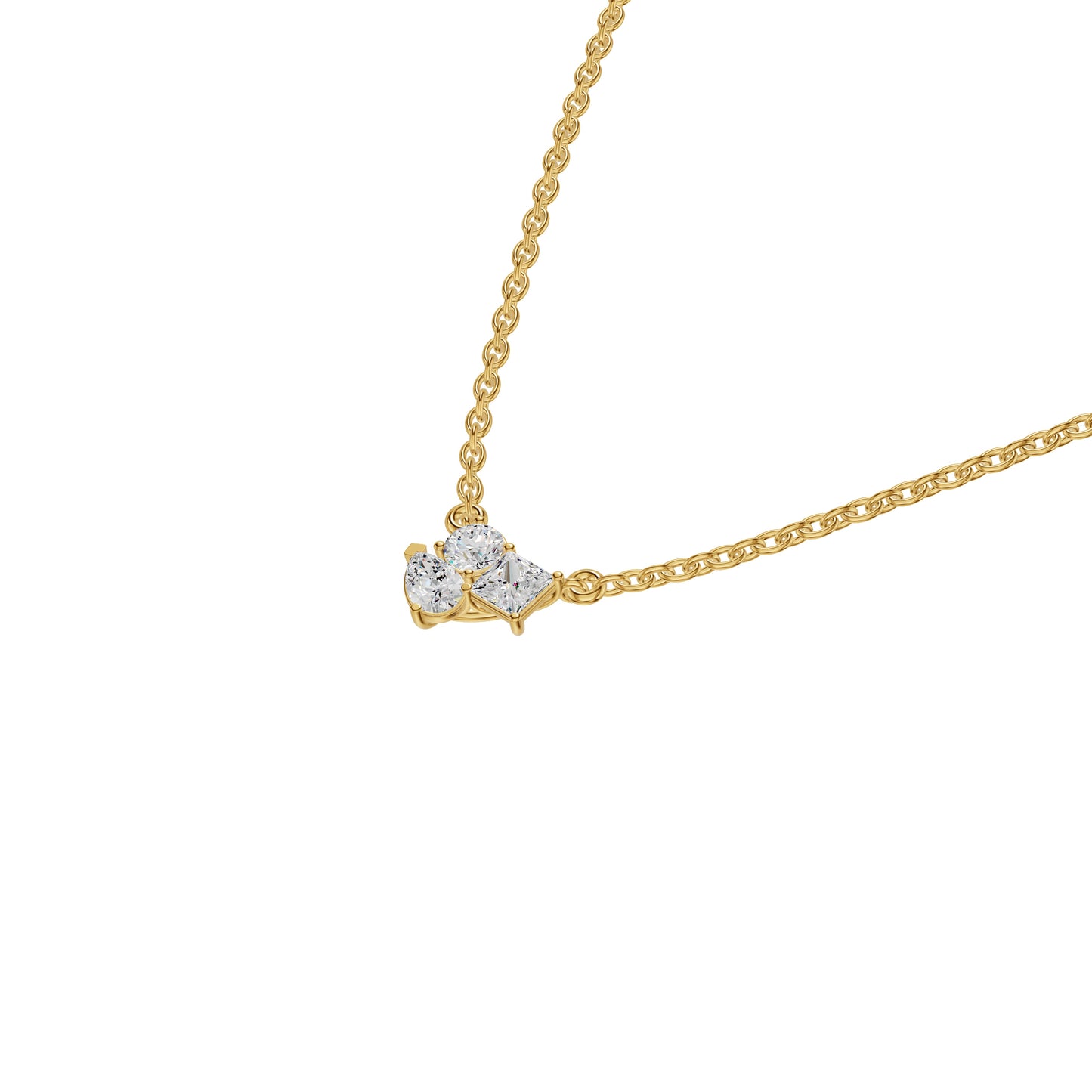 The Trio of Three Diamond Chain Necklace