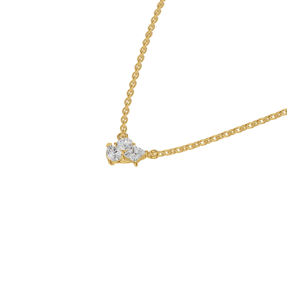 The Trio of Three Diamond Chain Necklace