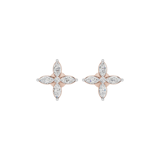 Butterfly Marquise Diamond Stud Earrings