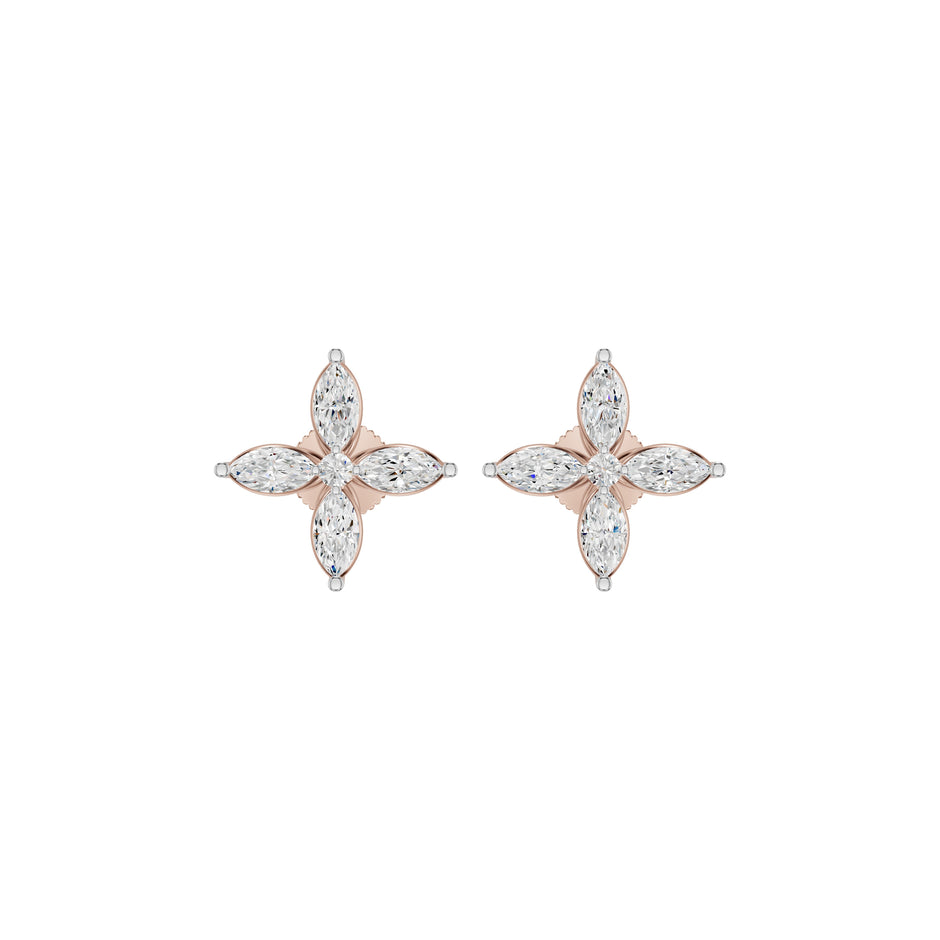 Butterfly Marquise Diamond Stud Earrings