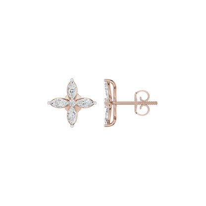 Butterfly Marquise Diamond Stud Earrings
