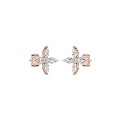 Butterfly Marquise Diamond Stud Earrings