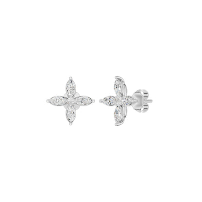 Butterfly Marquise Diamond Stud Earrings
