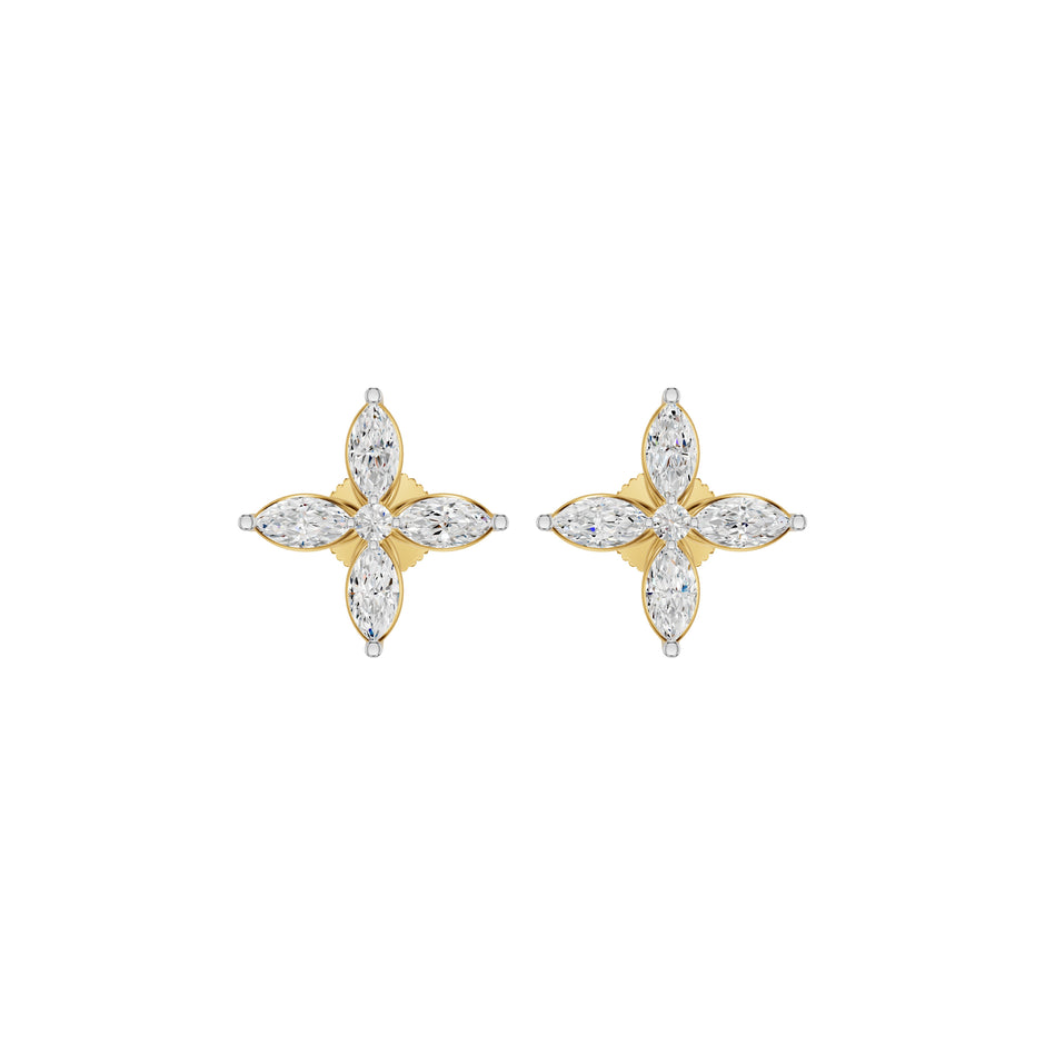 Butterfly Marquise Diamond Stud Earrings