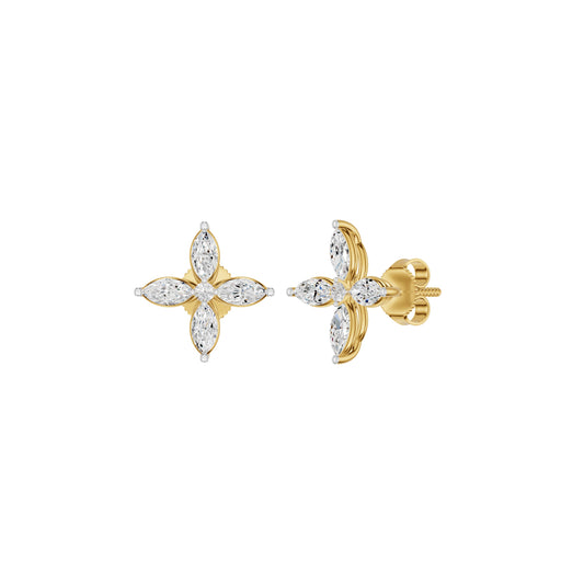 Butterfly Marquise Diamond Stud Earrings