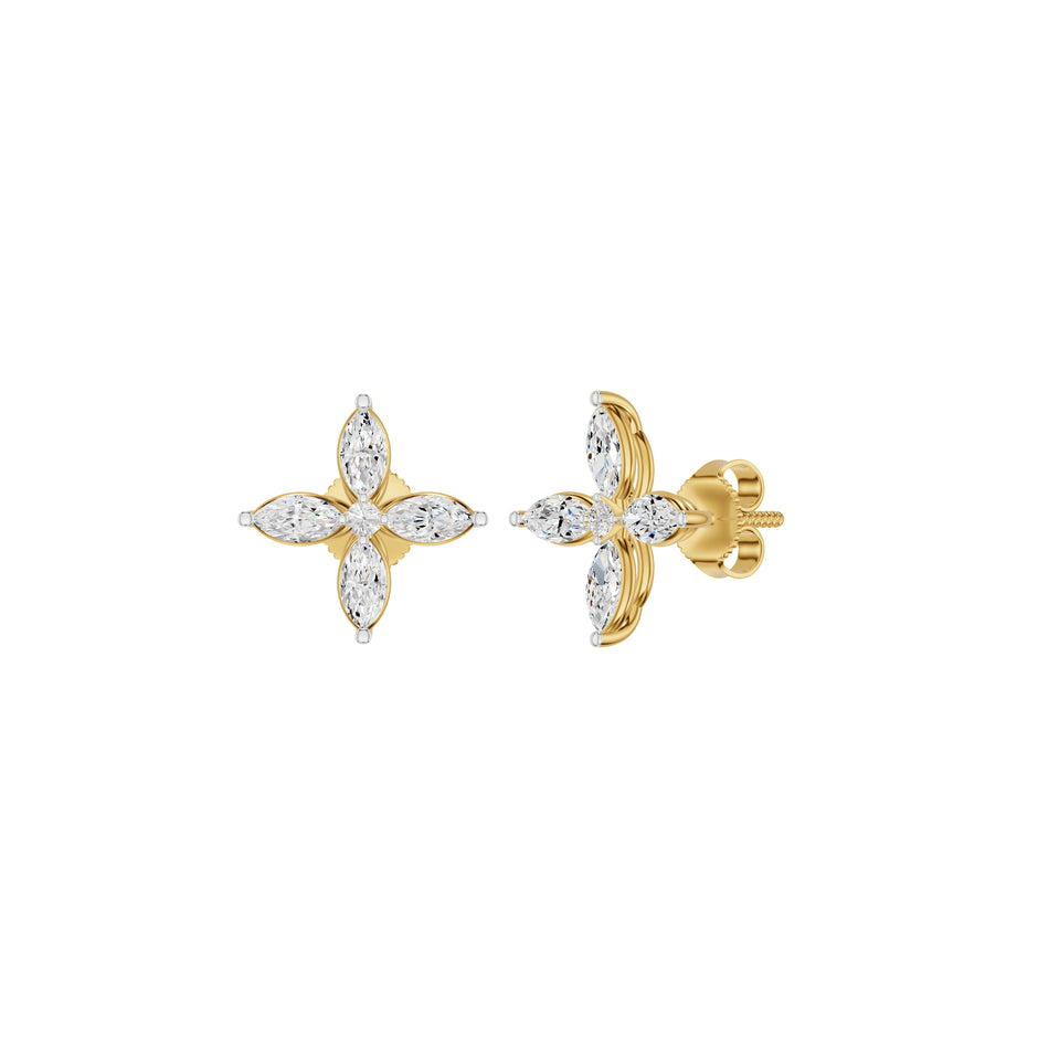 Butterfly Marquise Diamond Stud Earrings