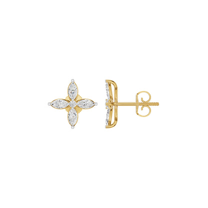 Butterfly Marquise Diamond Stud Earrings