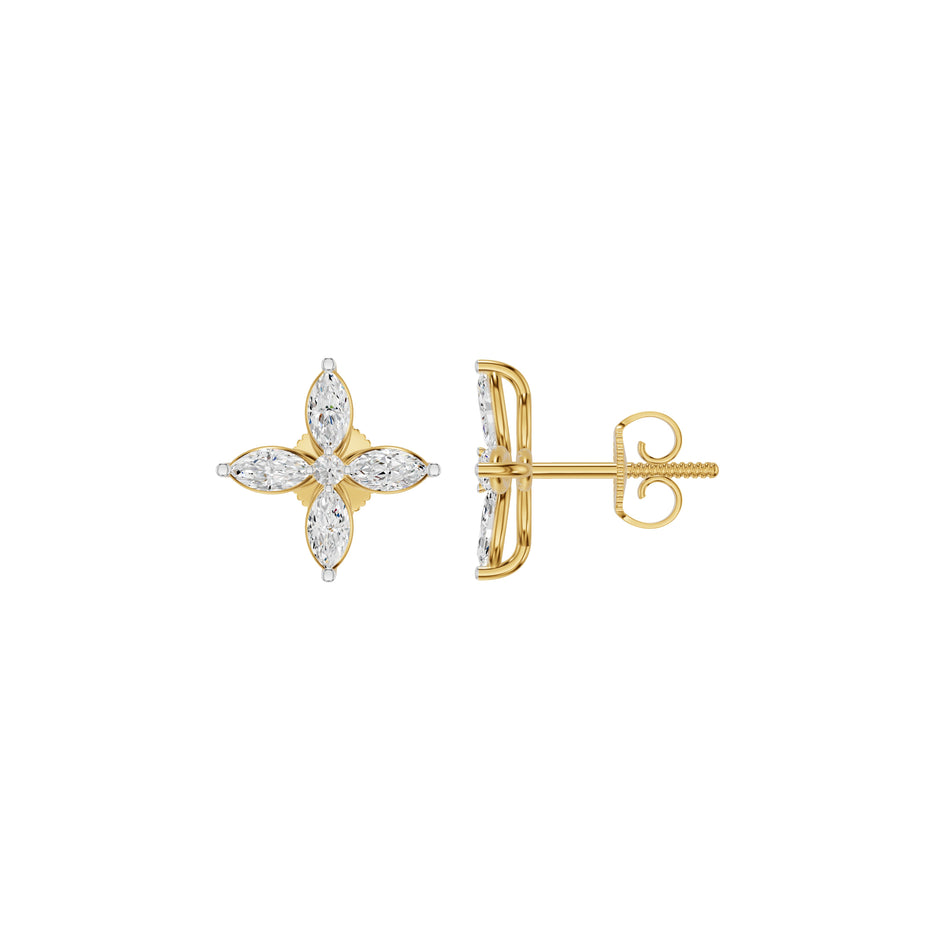 Butterfly Marquise Diamond Stud Earrings