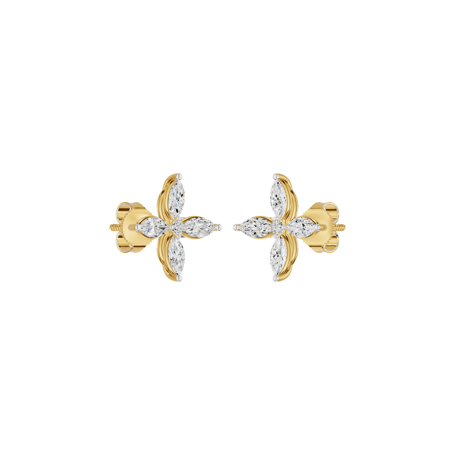 Butterfly Marquise Diamond Stud Earrings
