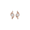 Curved Wave Diamond Stud Earrings 18 KT / Rose Gold