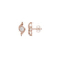 Curved Wave Diamond Stud Earrings 18 KT / Rose Gold