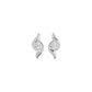 Curved Wave Diamond Stud Earrings 18 KT / White Gold