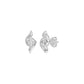 Curved Wave Diamond Stud Earrings 18 KT / White Gold